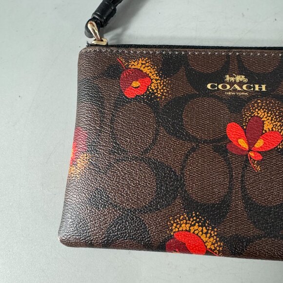 Coach C6417 Corner Zip Wristlet In Signature Canvas With Pop Floral Print - Picture 2 of 12